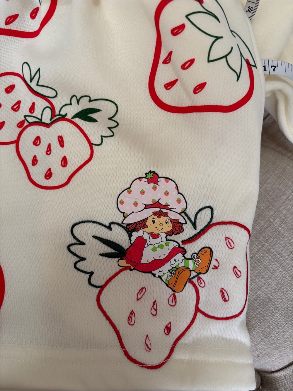 Strawberry-Print Pajama Set - Cream & Red NWOT - Picture 10 of 10